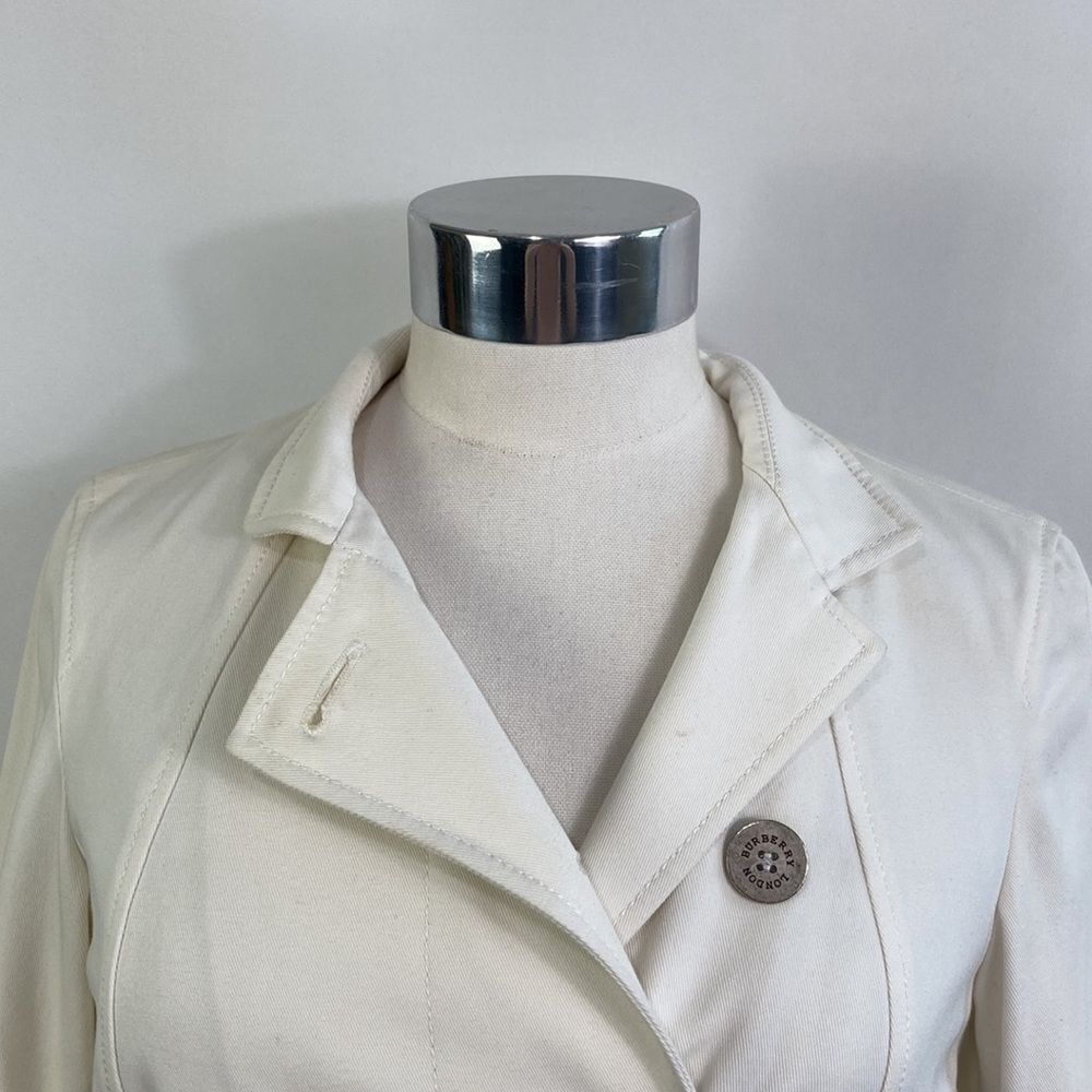 Burberry Cream High Neck Side Button Jacket - Picture 4 of 16